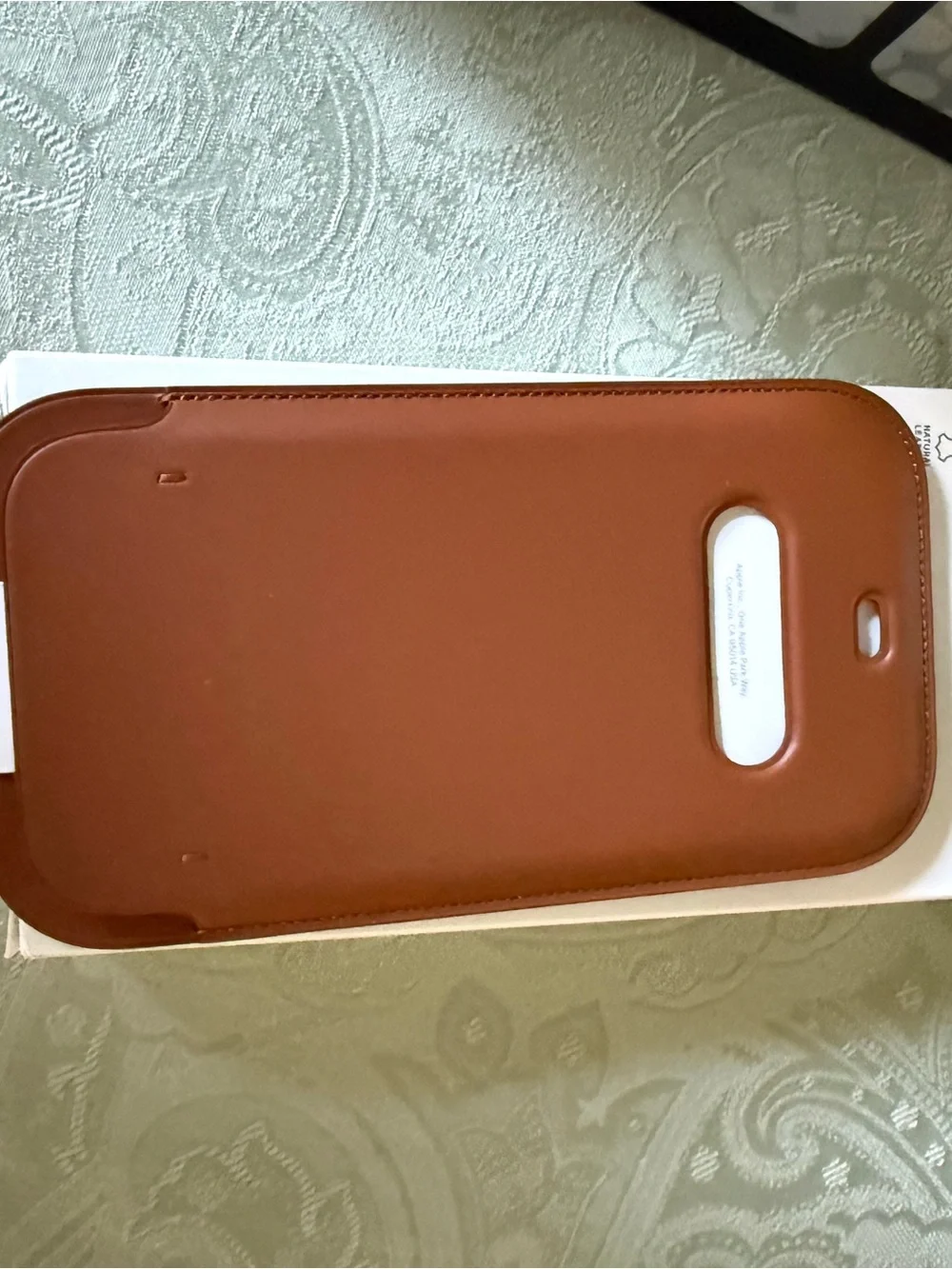 Apple Leather Sleeve for iPhone 12 / 12 Pro in Saddle Brown
